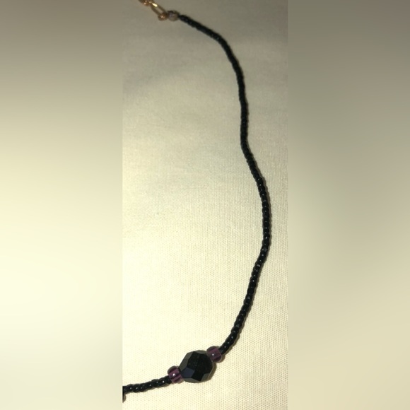 Handcrafted Black & Purple Crystal Bead 18” Necklace - Picture 10 of 14